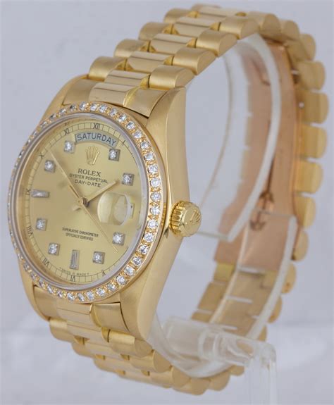 rolex president 18k gold diamond watch price|presidential Rolex with diamonds price.